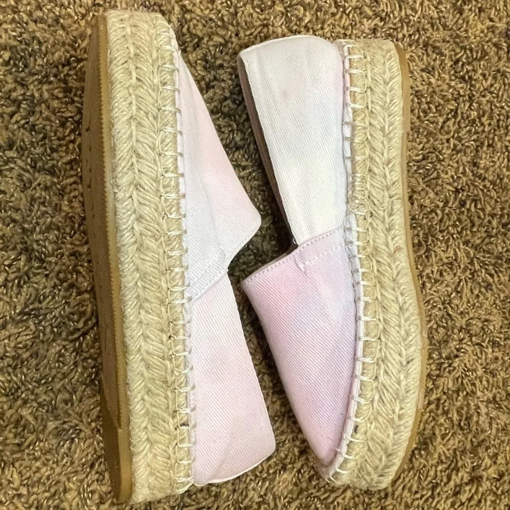 New Splendid Laney New Tie Dye Pastel Canvas Slip-On Espadrilles Size 6.5